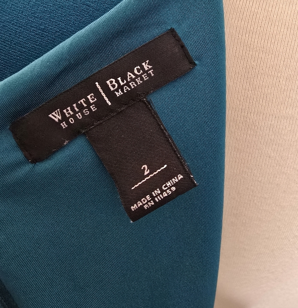 WHBM Teal Pintuck Fit-and-Flare Mini Dress - Picture 9 of 10